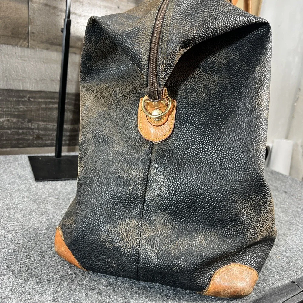 Brics Travel Weekend Bag Pebbled Leather Duffel Made In Italy 24